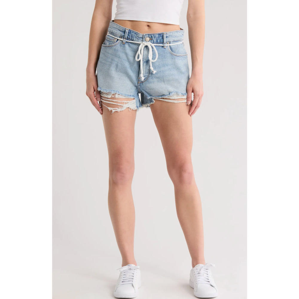 Good American NWT Good Girlfriend Denim Shorts Plus Size 20 Light‎ Indigo 669